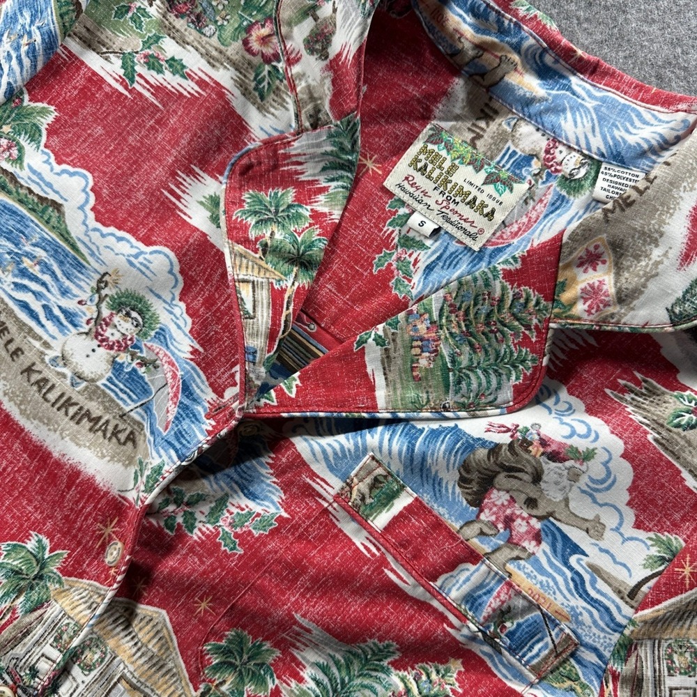 Reyn Spooner Mele Kalikimaka Shirt Womens S Red 2021 Christmas Hawaiian Aloha